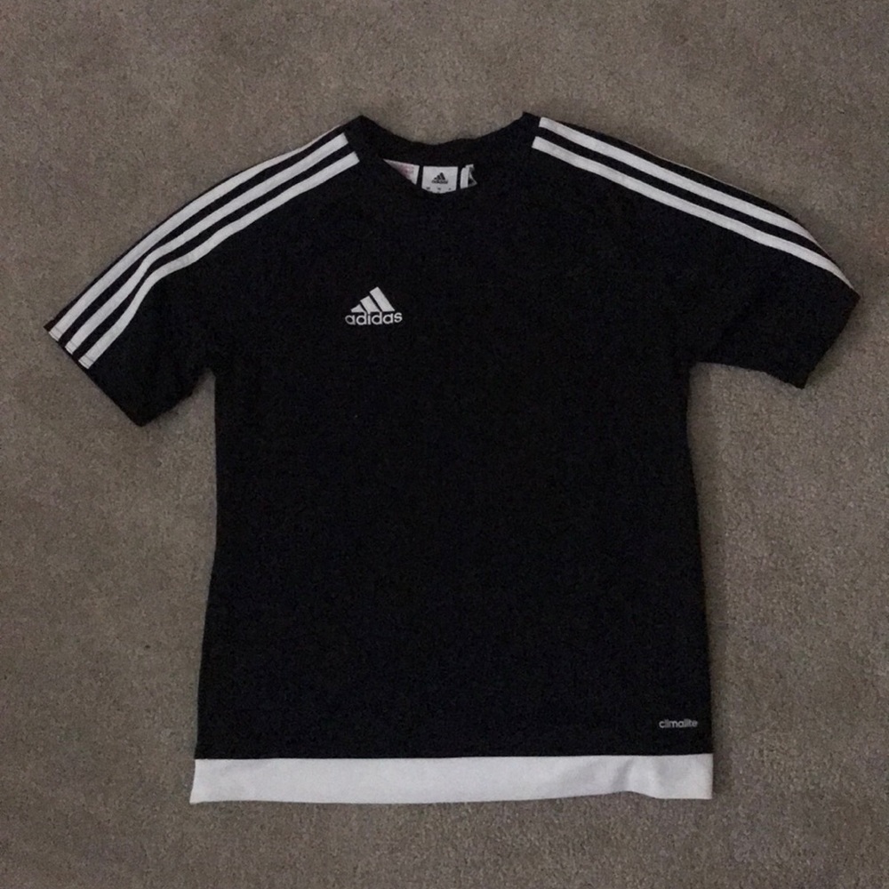 Small 13-14 Adidas Climalite Black Shirt